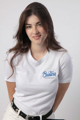 Women's cotton T-shirt with the Bustins logo