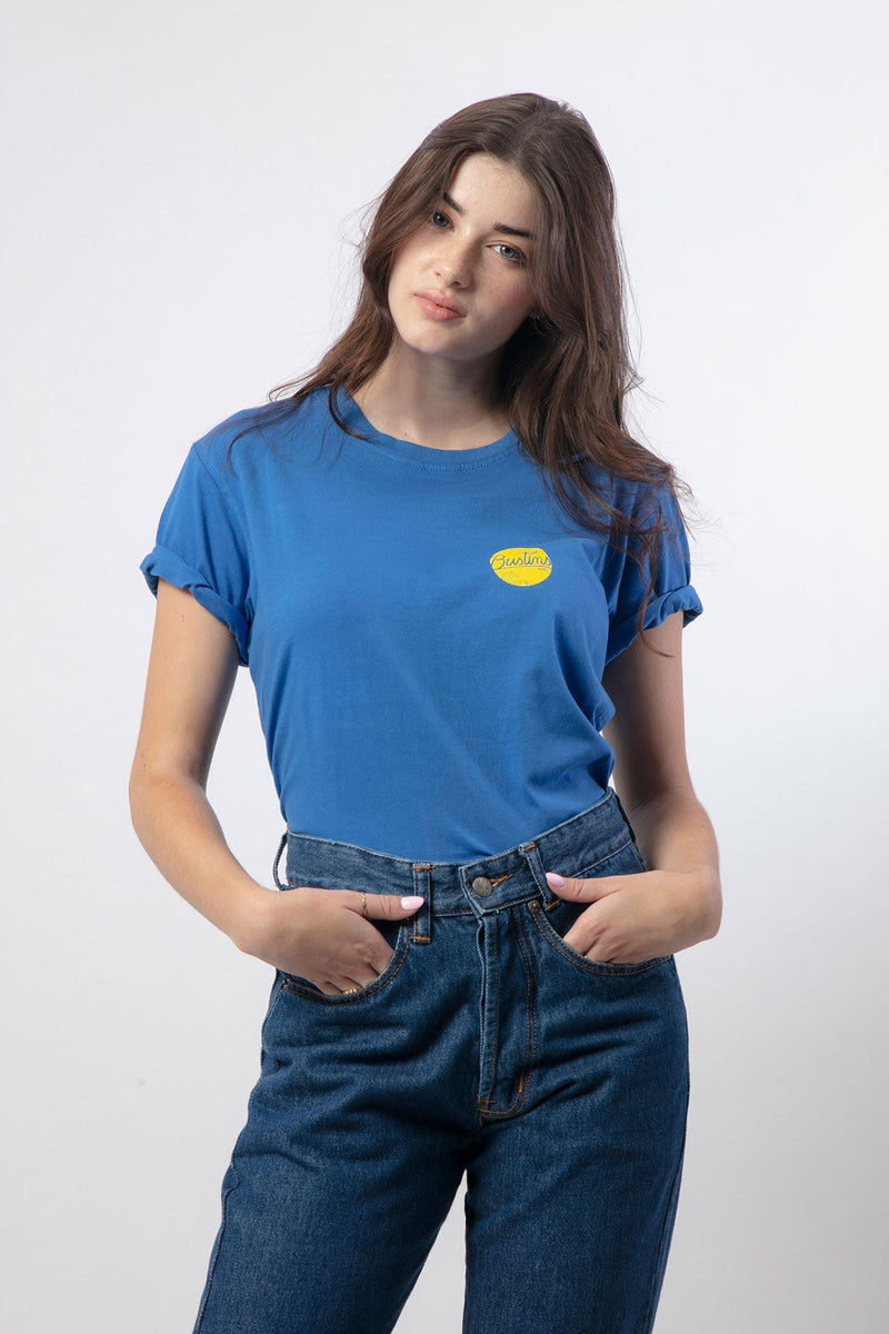 Women's blue organic cotton t-shirt