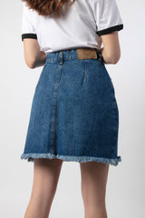 Short denim seamless short skirt back short