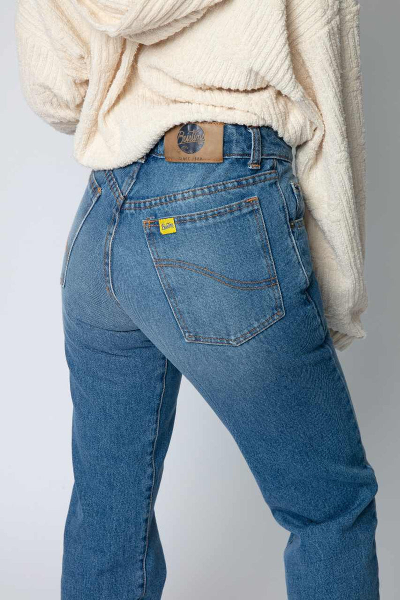 Detail of straight jeans for girl
