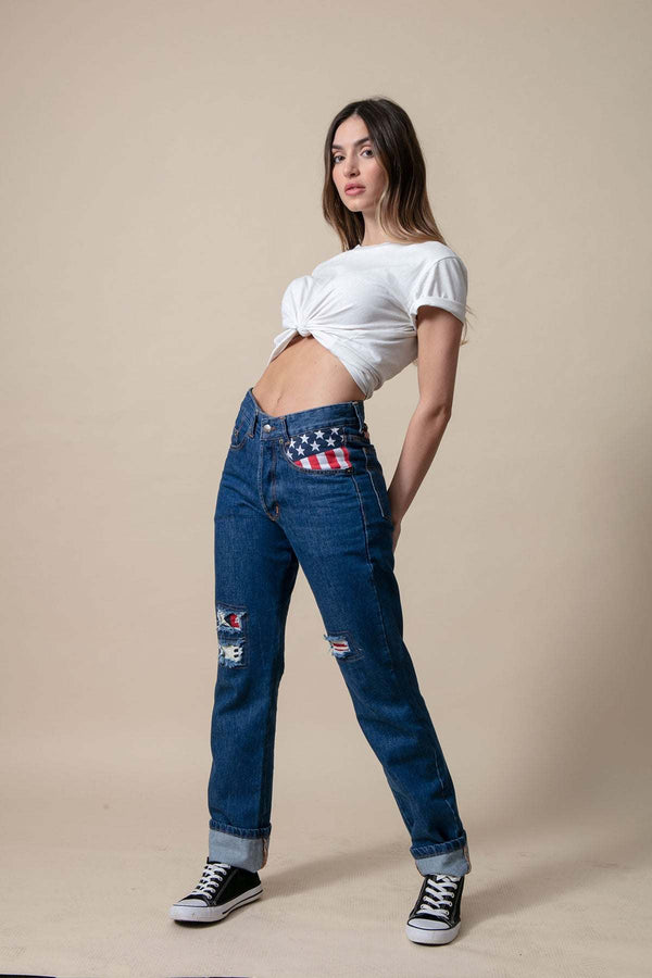 Women's jeans usa flag